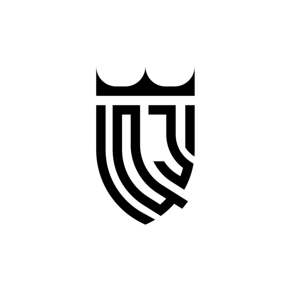 qj krona skydda första lyx och kunglig logotyp begrepp vektor