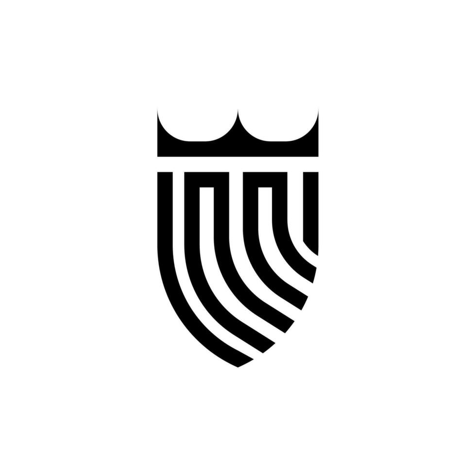 nn krona skydda första lyx och kunglig logotyp begrepp vektor