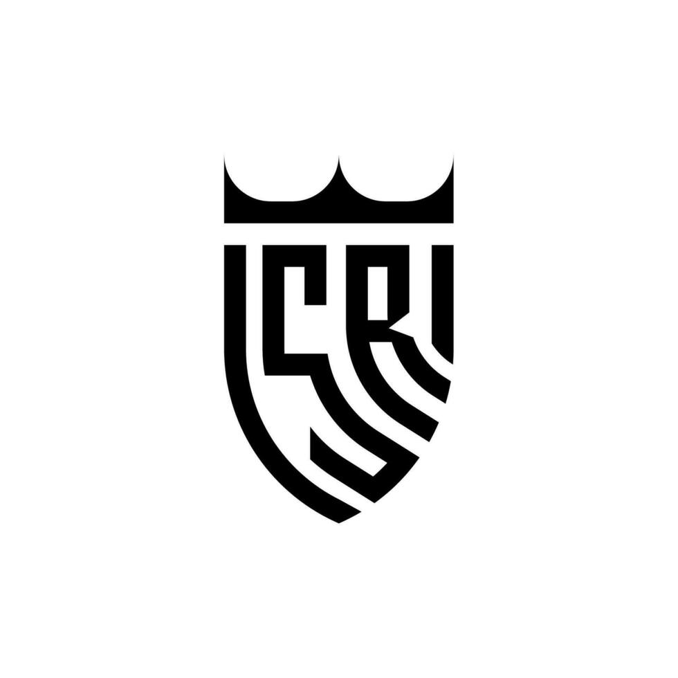 sr Krone Schild Initiale Luxus und königlich Logo Konzept vektor