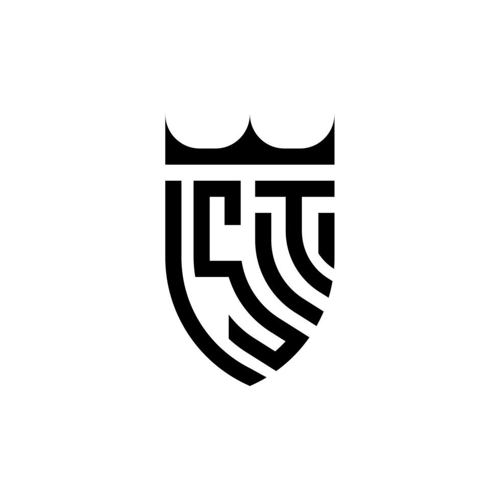 st krona skydda första lyx och kunglig logotyp begrepp vektor