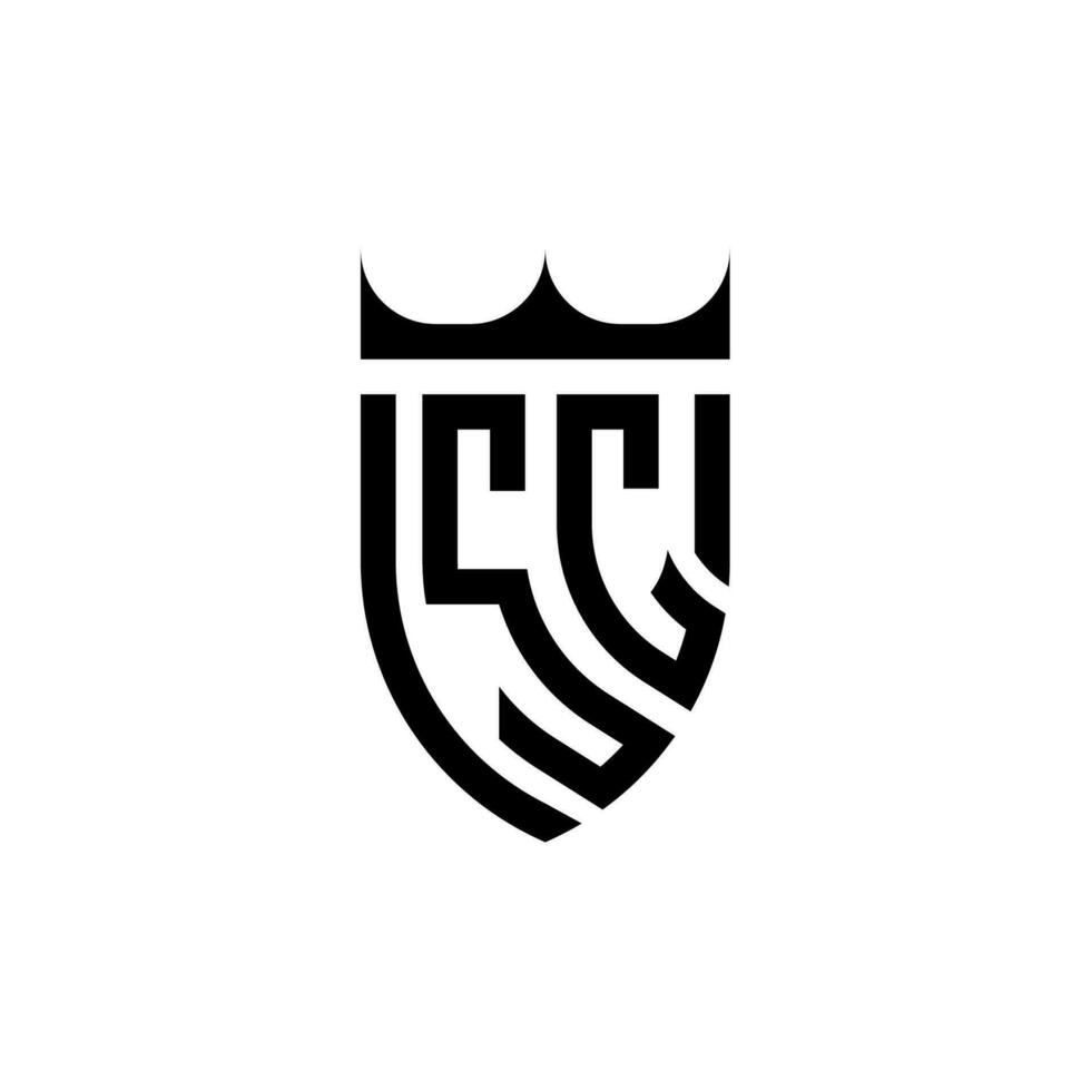 sc krona skydda första lyx och kunglig logotyp begrepp vektor