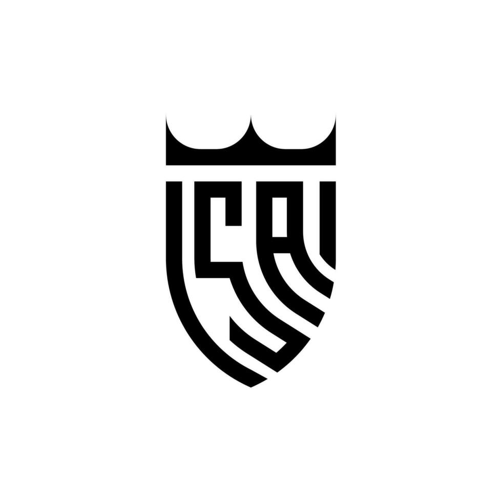 sa Krone Schild Initiale Luxus und königlich Logo Konzept vektor