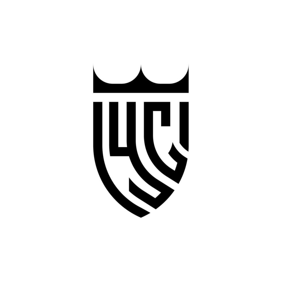yc krona skydda första lyx och kunglig logotyp begrepp vektor