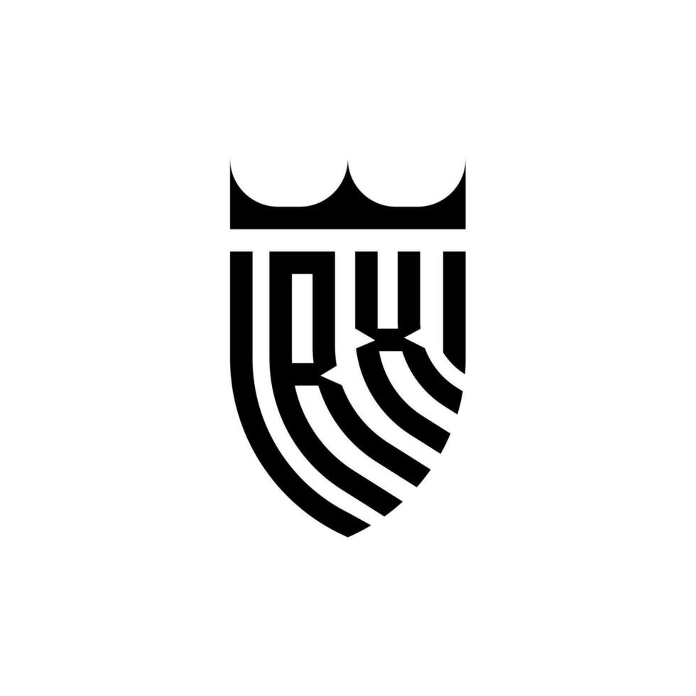 rx krona skydda första lyx och kunglig logotyp begrepp vektor