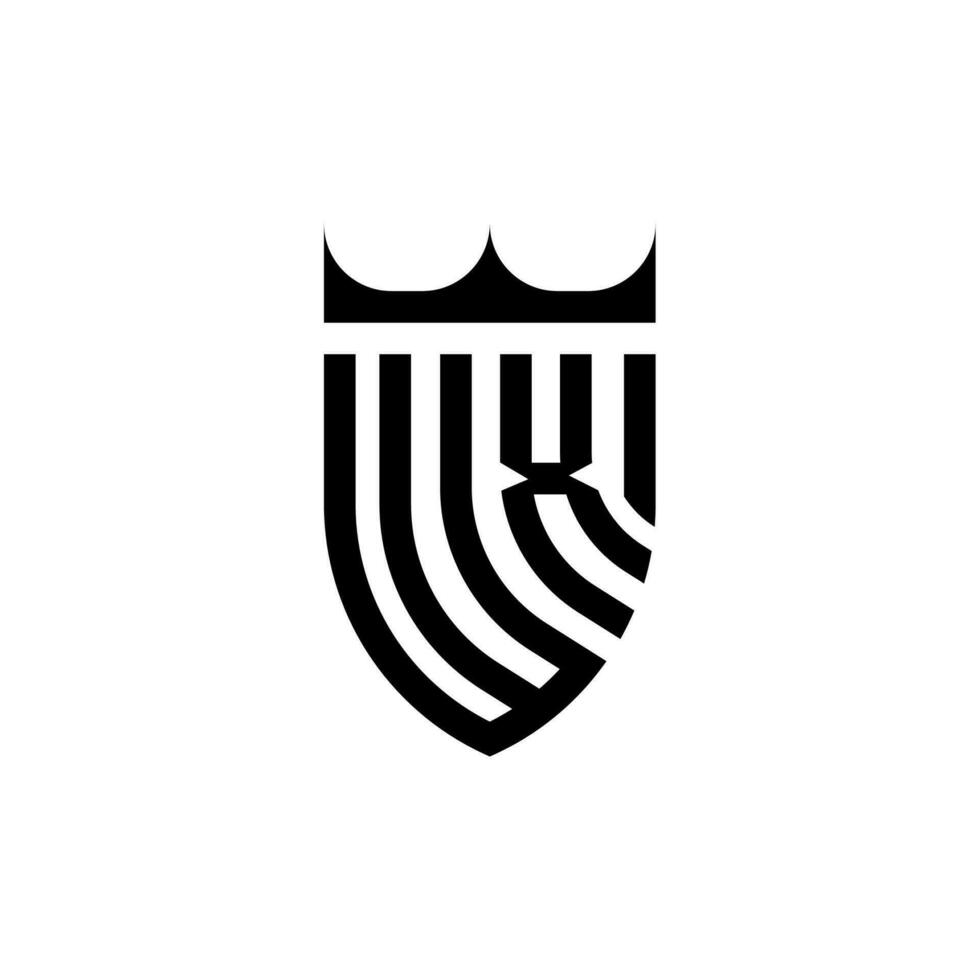 wx krona skydda första lyx och kunglig logotyp begrepp vektor