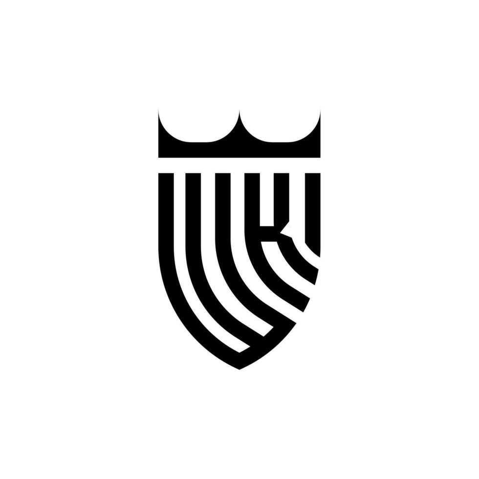 wk krona skydda första lyx och kunglig logotyp begrepp vektor
