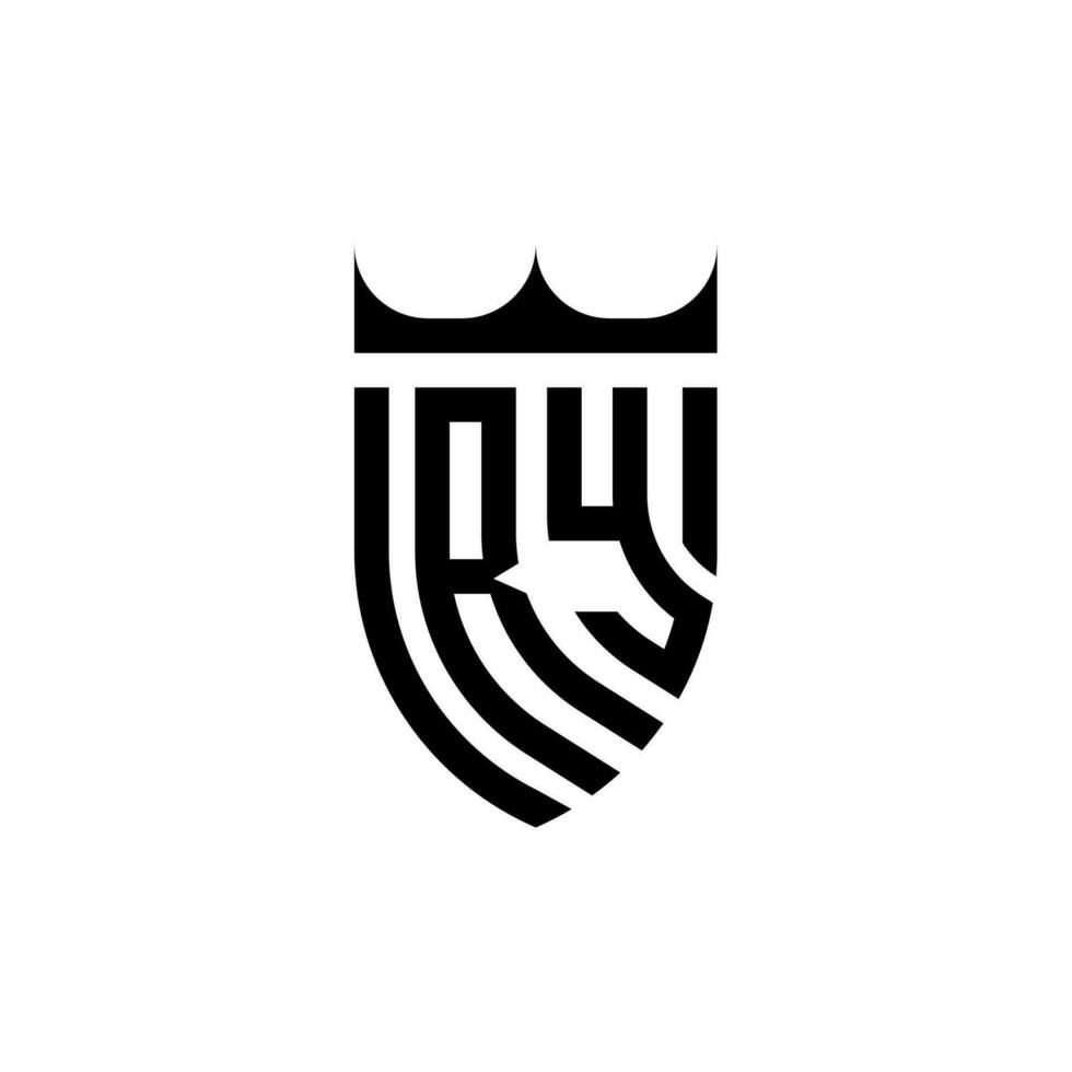 ry Krone Schild Initiale Luxus und königlich Logo Konzept vektor