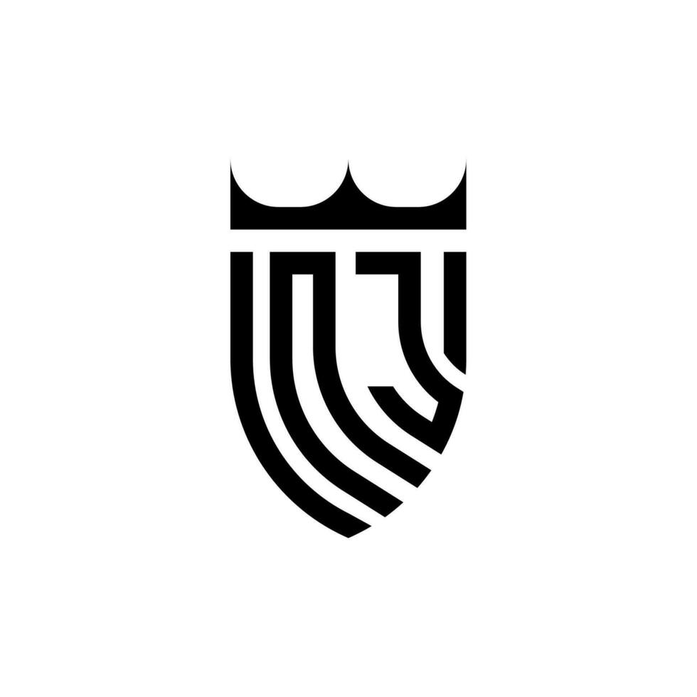 NJ Krone Schild Initiale Luxus und königlich Logo Konzept vektor