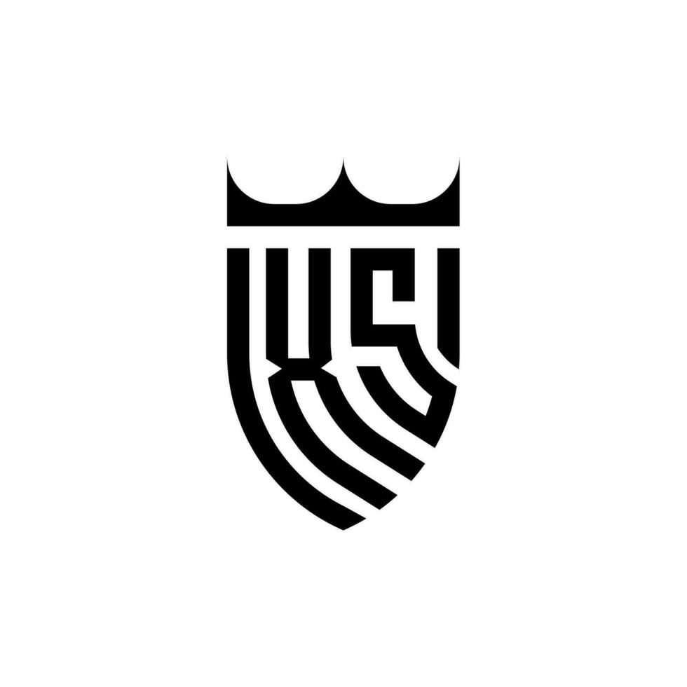 xs krona skydda första lyx och kunglig logotyp begrepp vektor