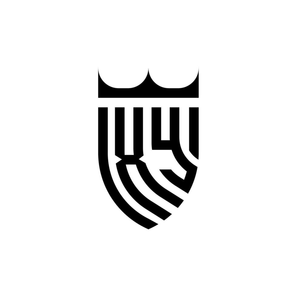 xy krona skydda första lyx och kunglig logotyp begrepp vektor