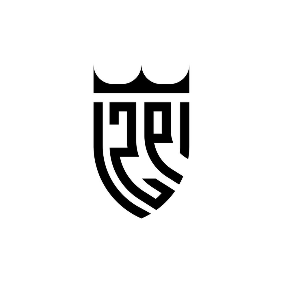 Z P krona skydda första lyx och kunglig logotyp begrepp vektor