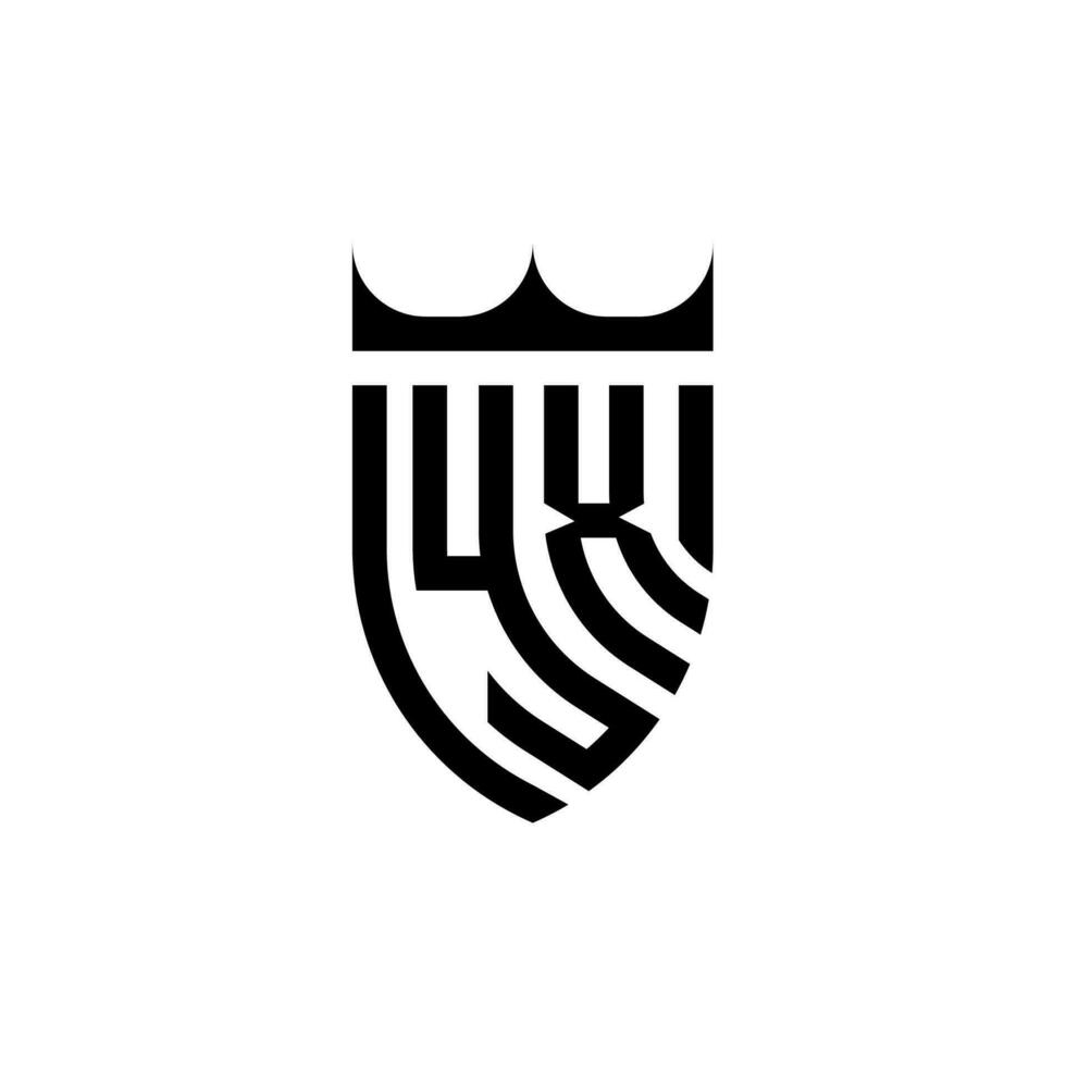 yx Krone Schild Initiale Luxus und königlich Logo Konzept vektor
