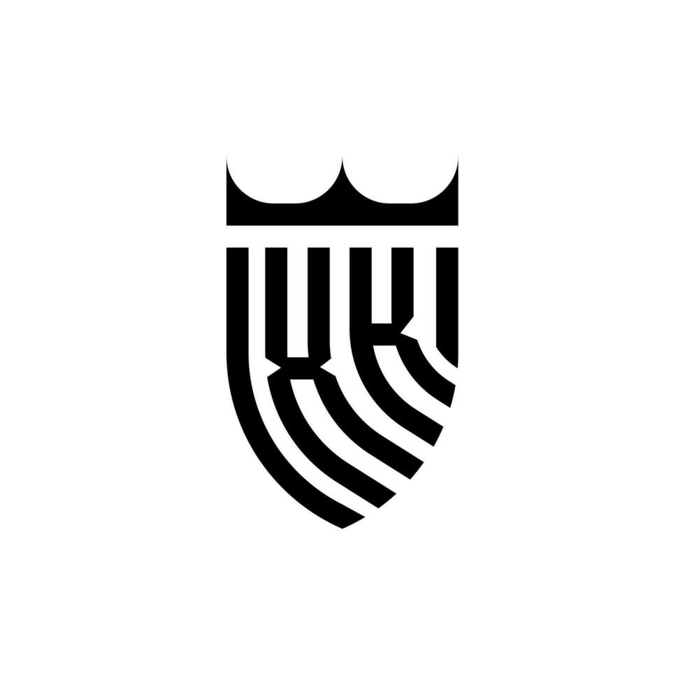 xk krona skydda första lyx och kunglig logotyp begrepp vektor