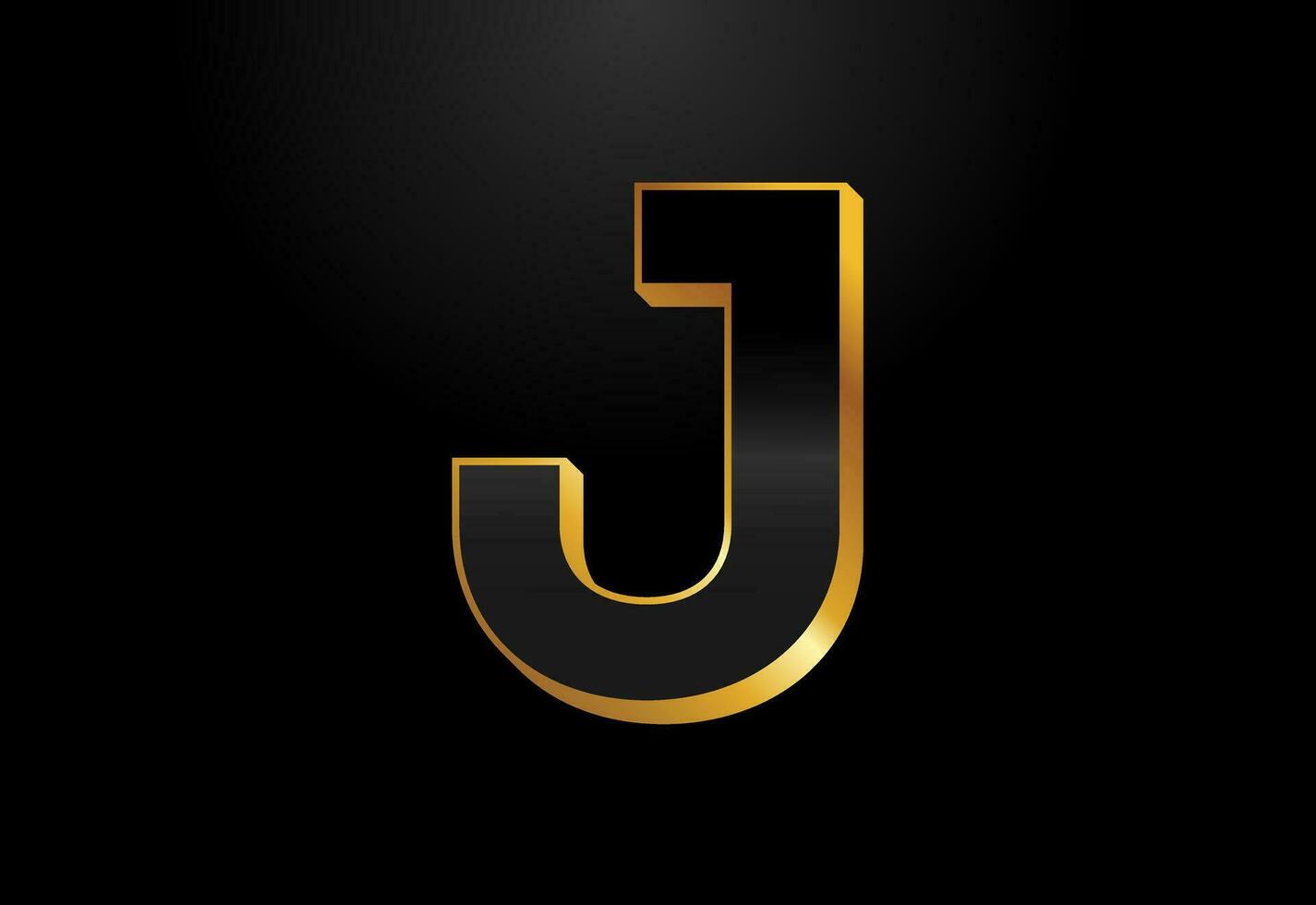 Gold und schwarz Farbe Alphabet j. elegant Gold Farbe Alphabet Vektor Illustration