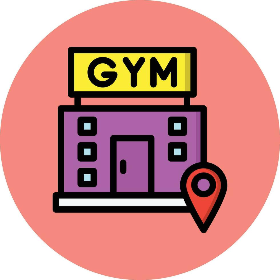 Fitnessstudio-Standort-Vektor-Icon-Design-Illustration vektor