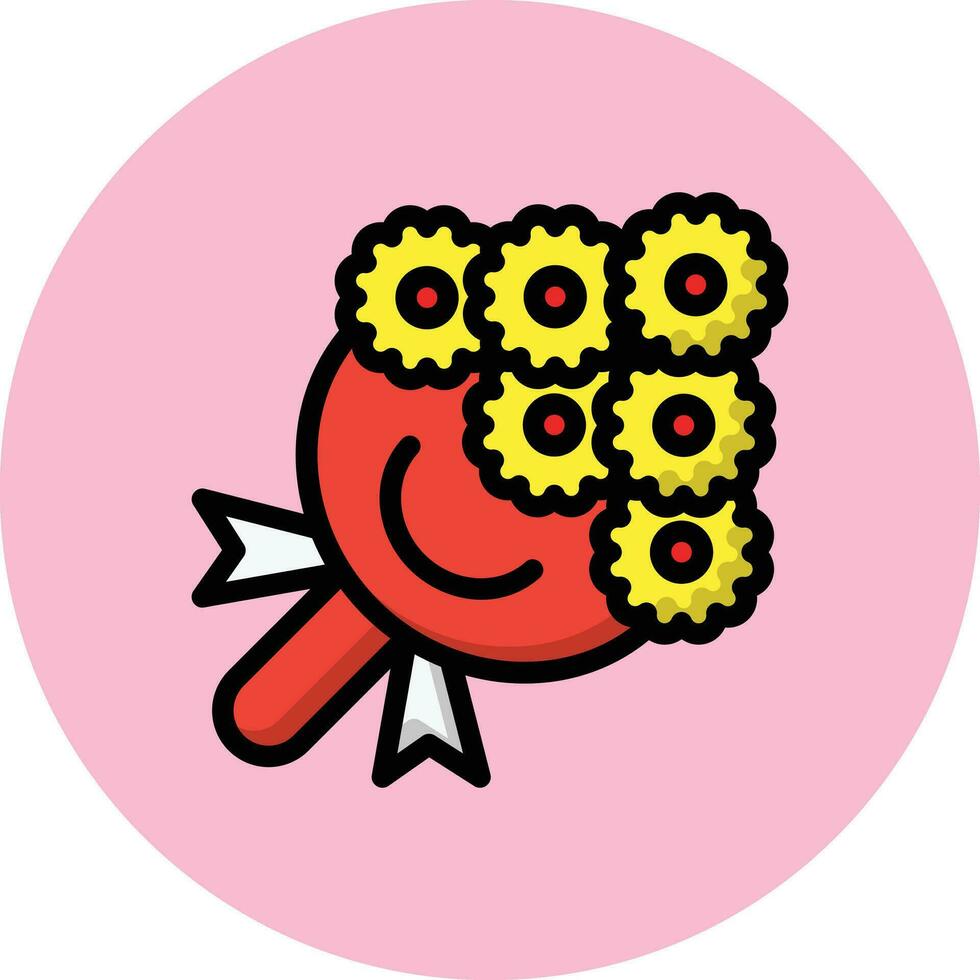 Blumenstrauß-Vektor-Icon-Design-Illustration vektor