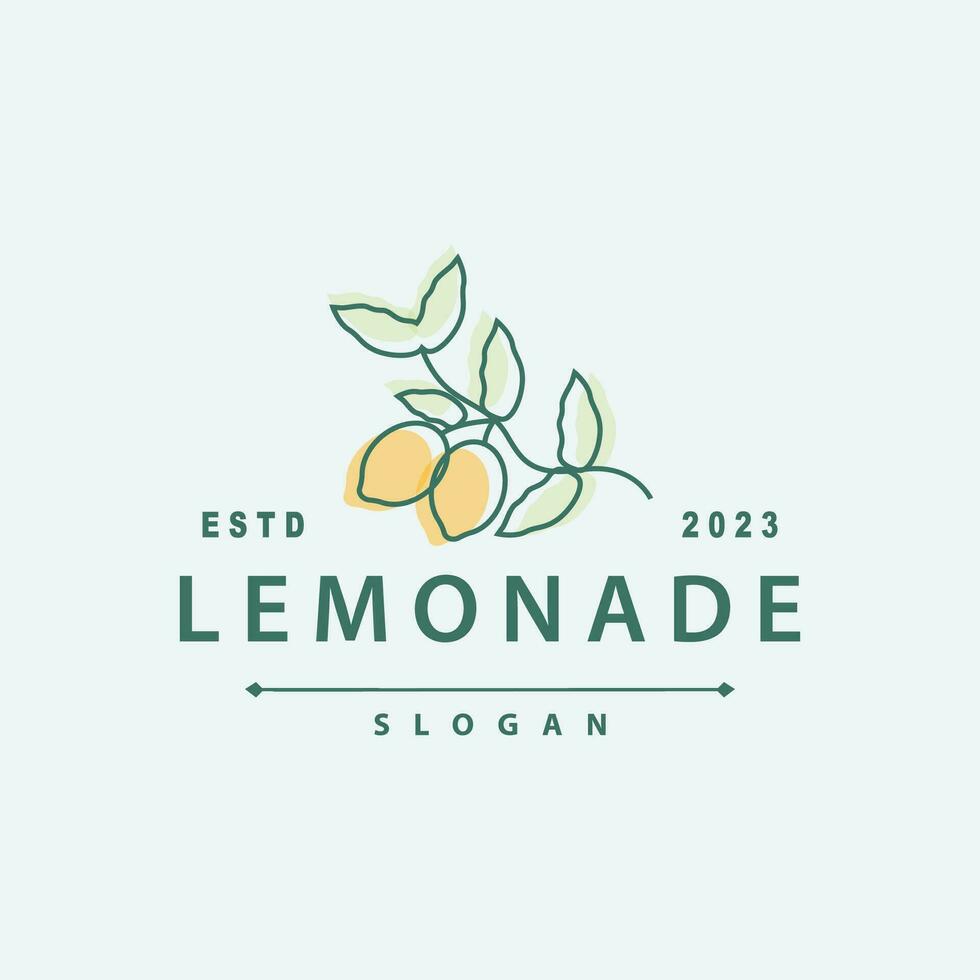 Zitrone Logo, frisch Zitrone Saft Illustration Design zum minimalistisch, elegant, luxuriös Plantage vektor