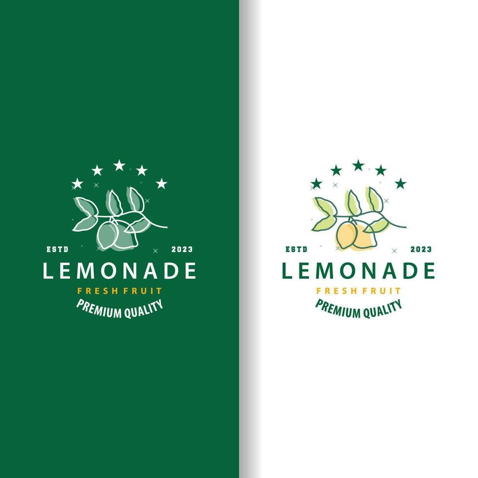citron- logotyp, färsk citron- juice illustration design för minimalistisk, elegant, lyxig plantage vektor