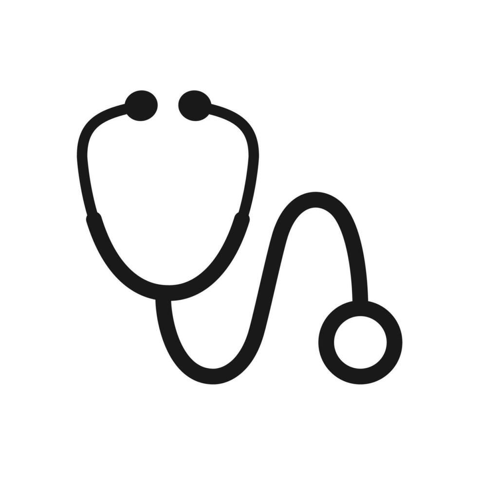 stetoskop ikon, Utrustning för doktorer tecken ikon isolerat vektor illustration.