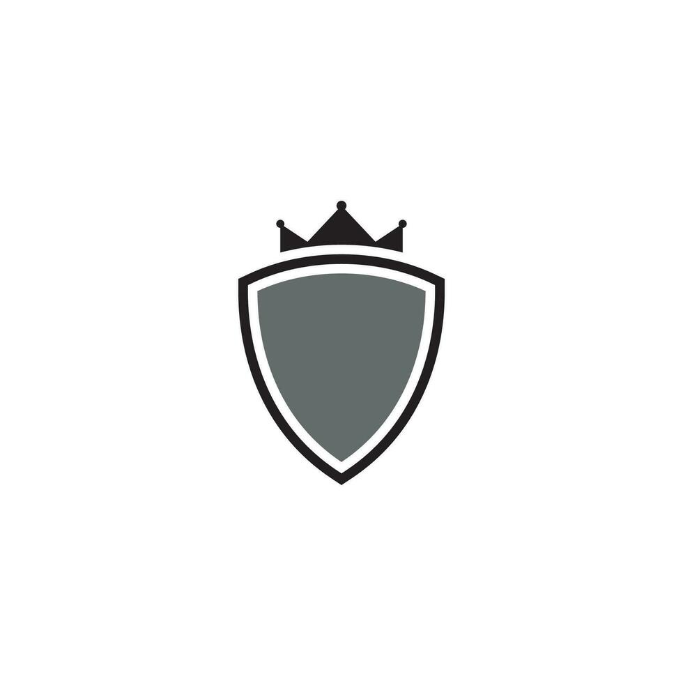 Schild und Krone Logo oder Symbol Design vektor
