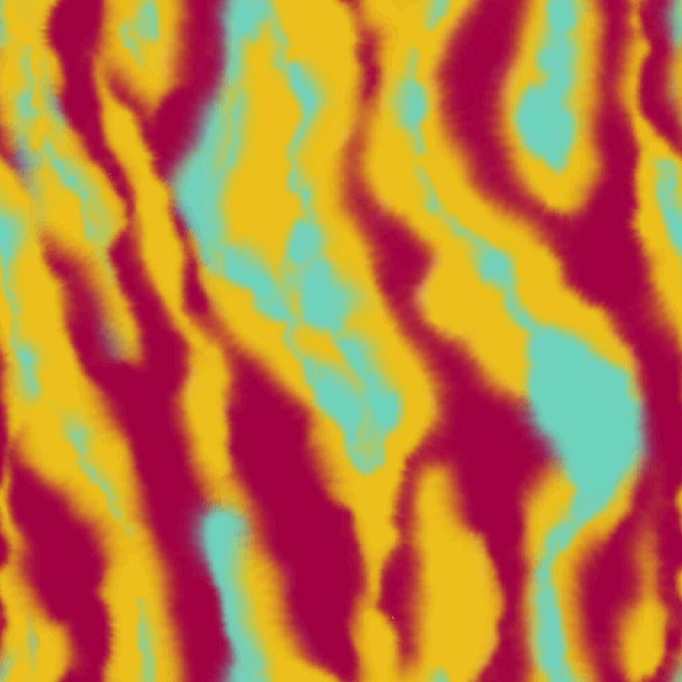 abstrakt suddig vattenfärg sömlös mönster. 80s stil hippie textur. färgrik vattenfärg fläckar i gul, röd och blå färger vektor