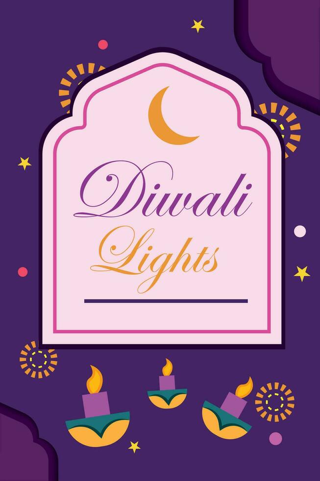 diwali affisch traditionell indisk firande vektor illustration