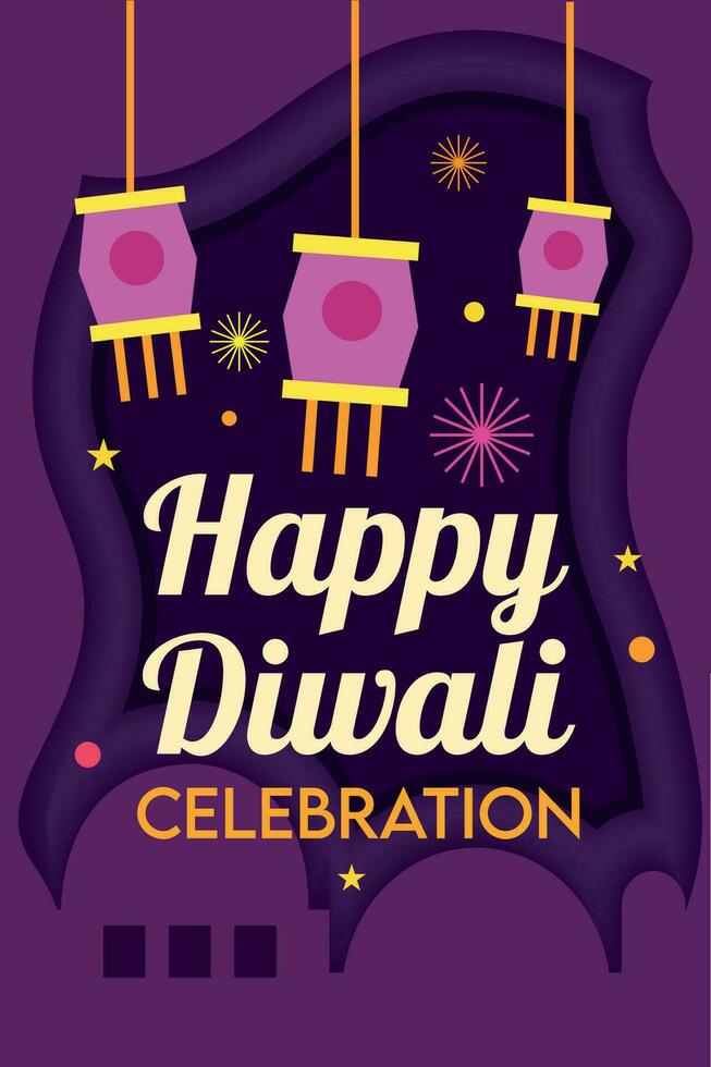 diwali affisch traditionell indisk firande vektor illustration
