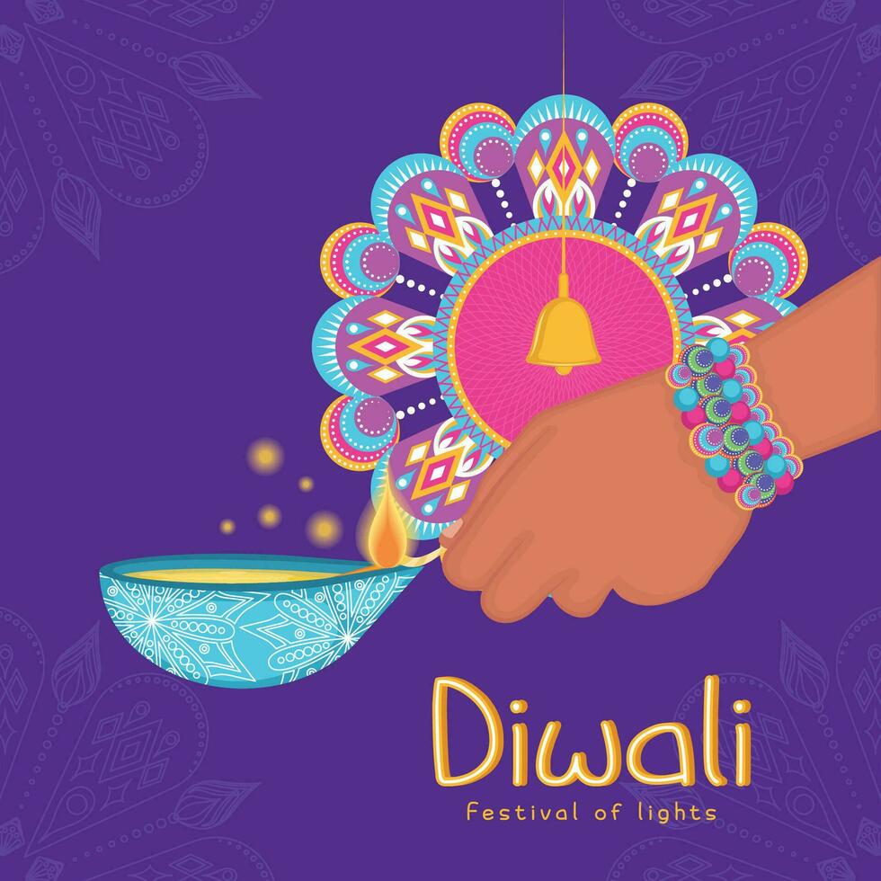 Diwali Poster traditionell indisch Feier Vektor