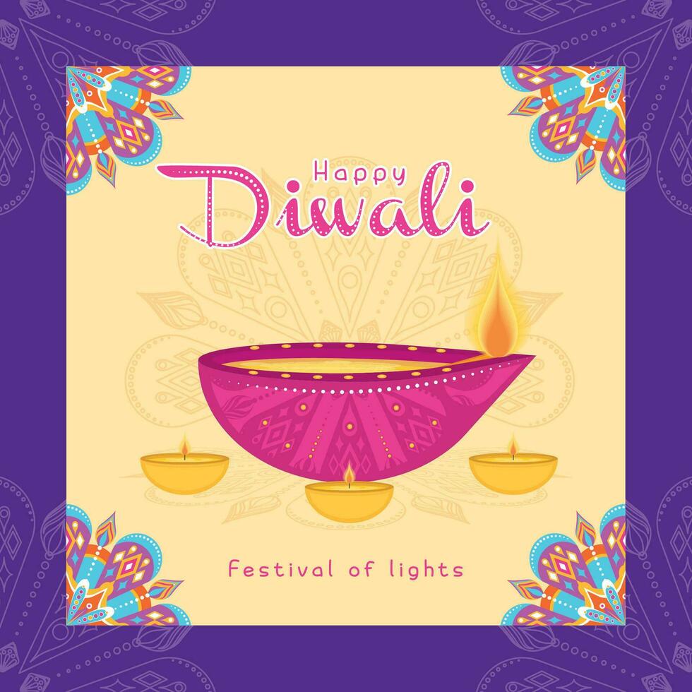 Diwali Poster traditionell indisch Feier Vektor