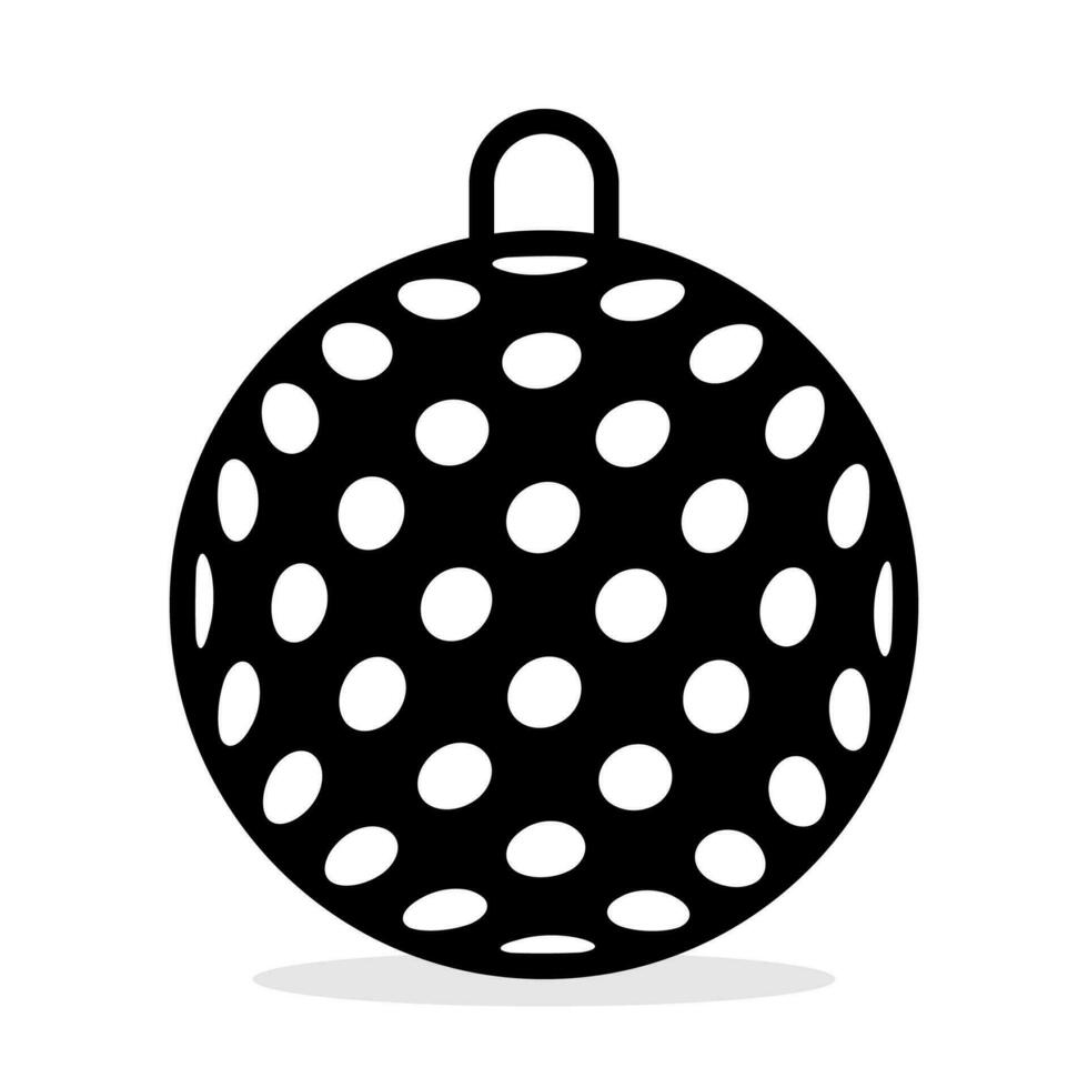 jul boll ikon. svart silhuett vektor isolerat på vit bakgrund. vinter- dekoration design, jul träd och ny år.