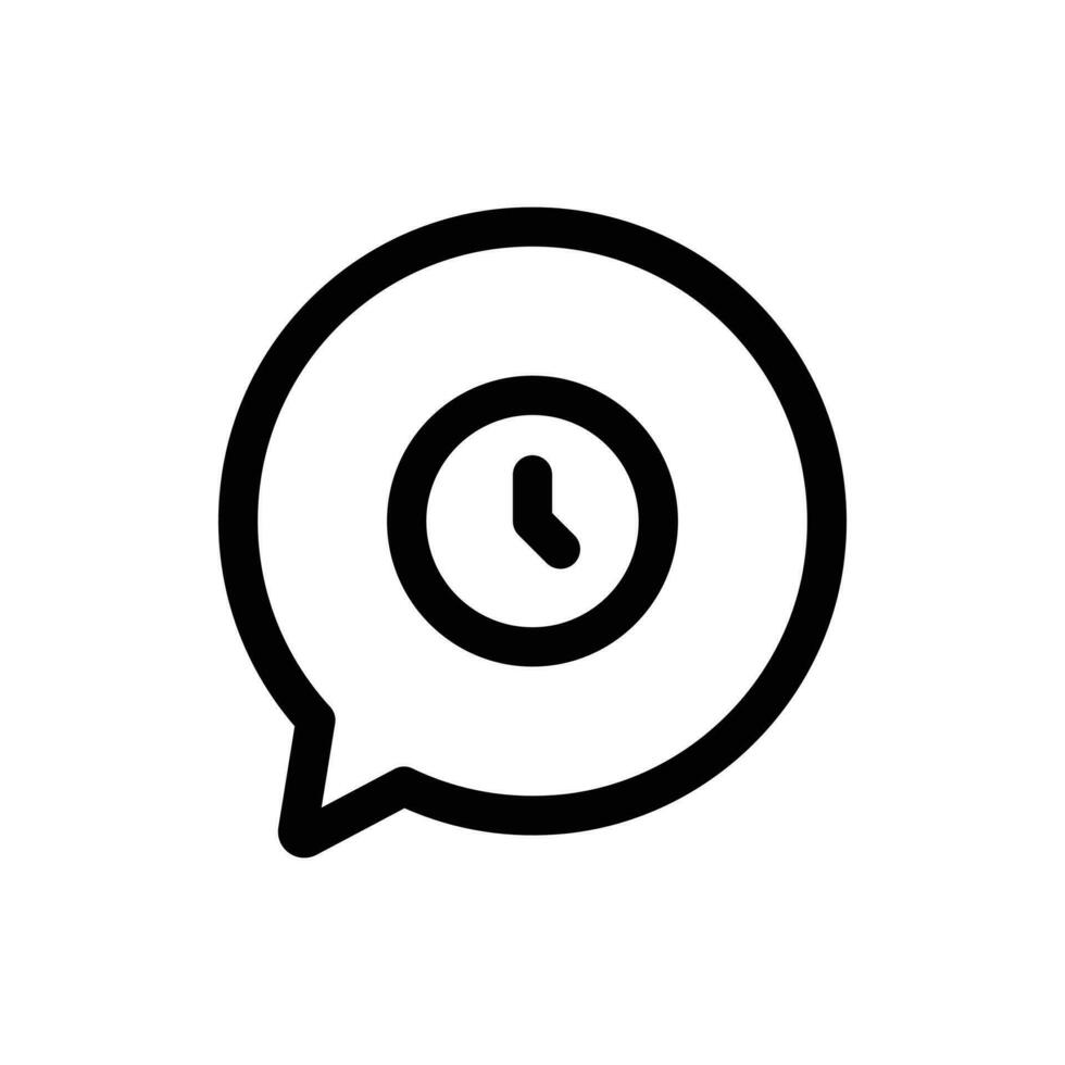 tid chatt ikon i trendig översikt stil isolerat på vit bakgrund. tid chatt silhuett symbol för din hemsida design, logotyp, app, ui. vektor illustration, eps10.