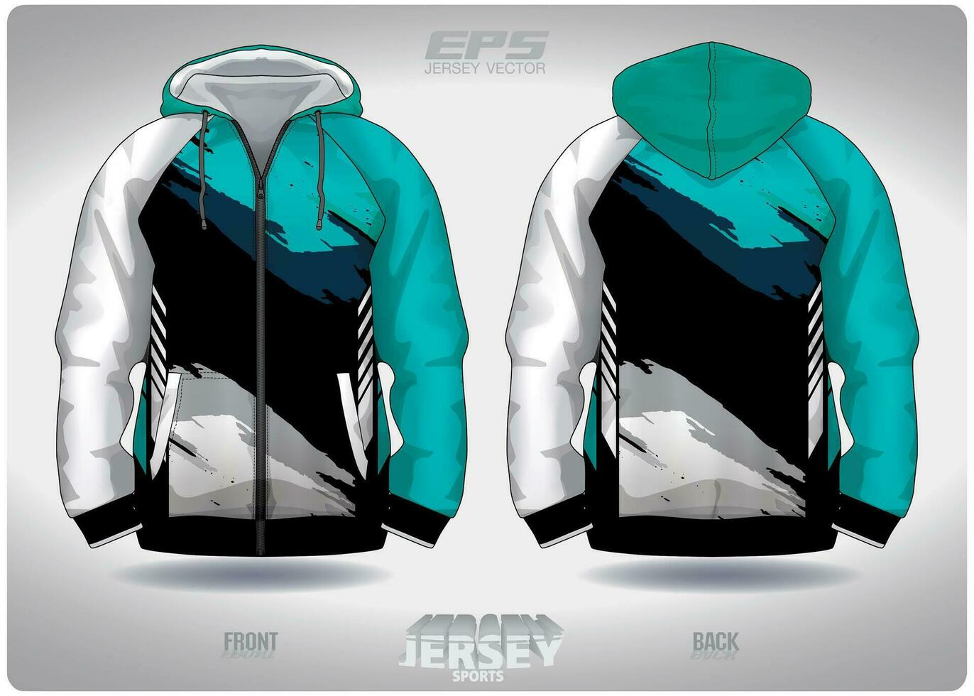 eps Jersey Sport Hemd Vektor.Farbe das Wasser Grün schwarz Weiß Muster Design, Illustration, Textil- Hintergrund zum Sport lange Ärmel Kapuzenpullover vektor