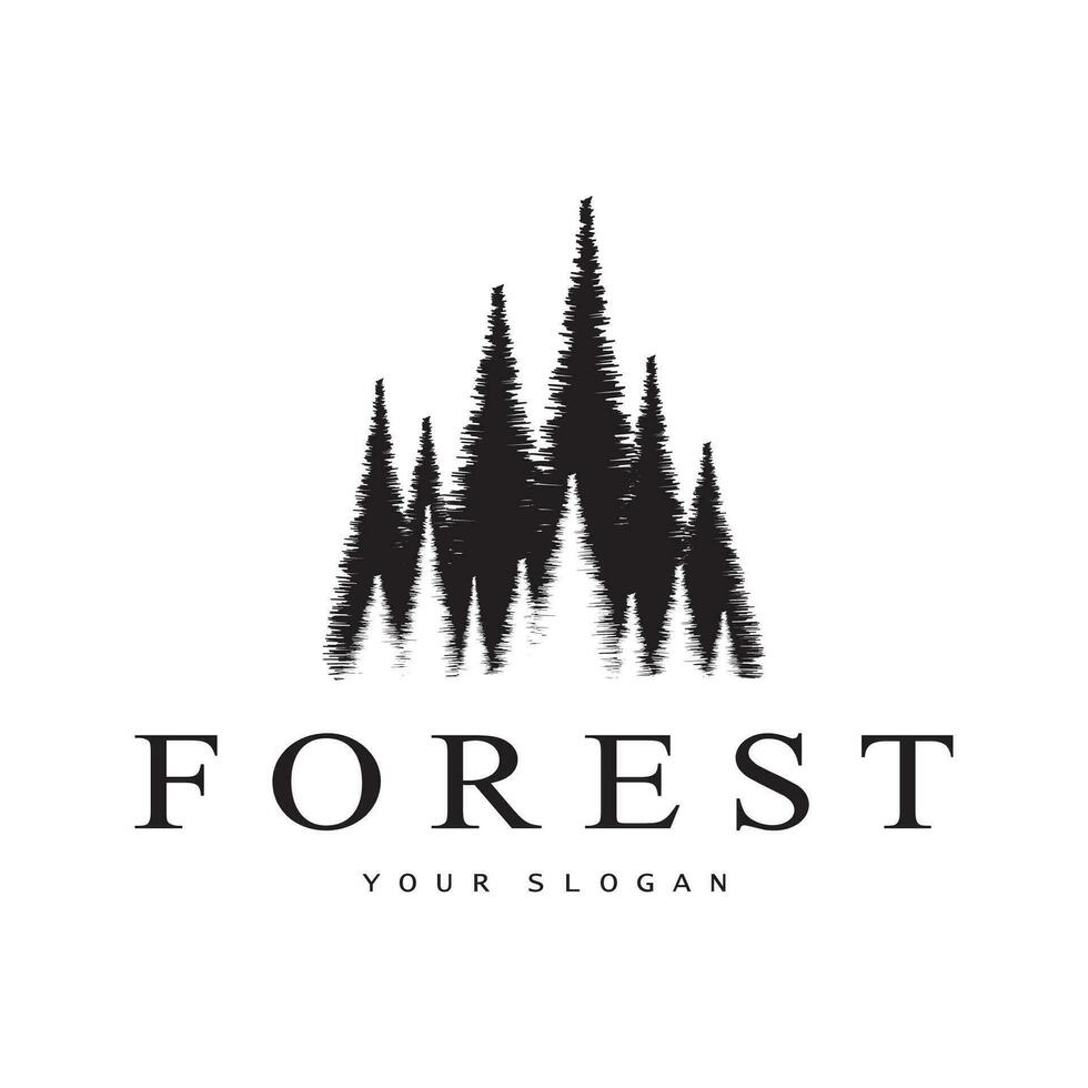 enkel tall eller gran träd logotyp, evergreen.for tall skog, äventyrare, camping, natur, märken och business.vector vektor