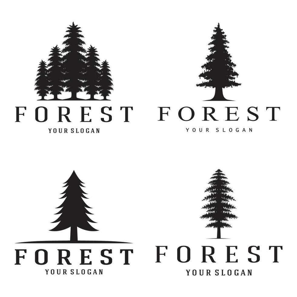 enkel tall eller gran träd logotyp, evergreen.for tall skog, äventyrare, camping, natur, märken och business.vector vektor