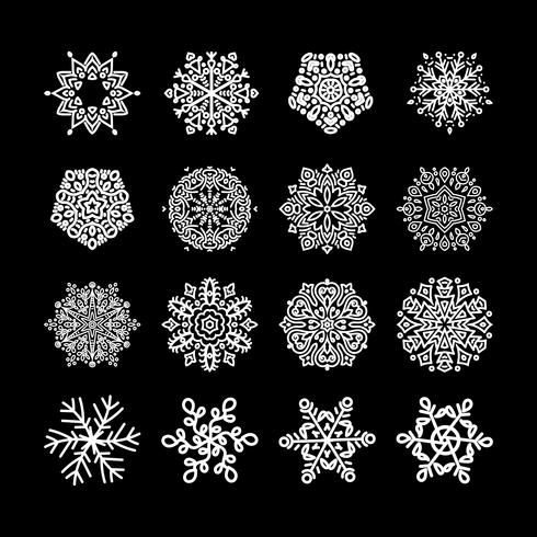 Snöflingor vinter set vektor