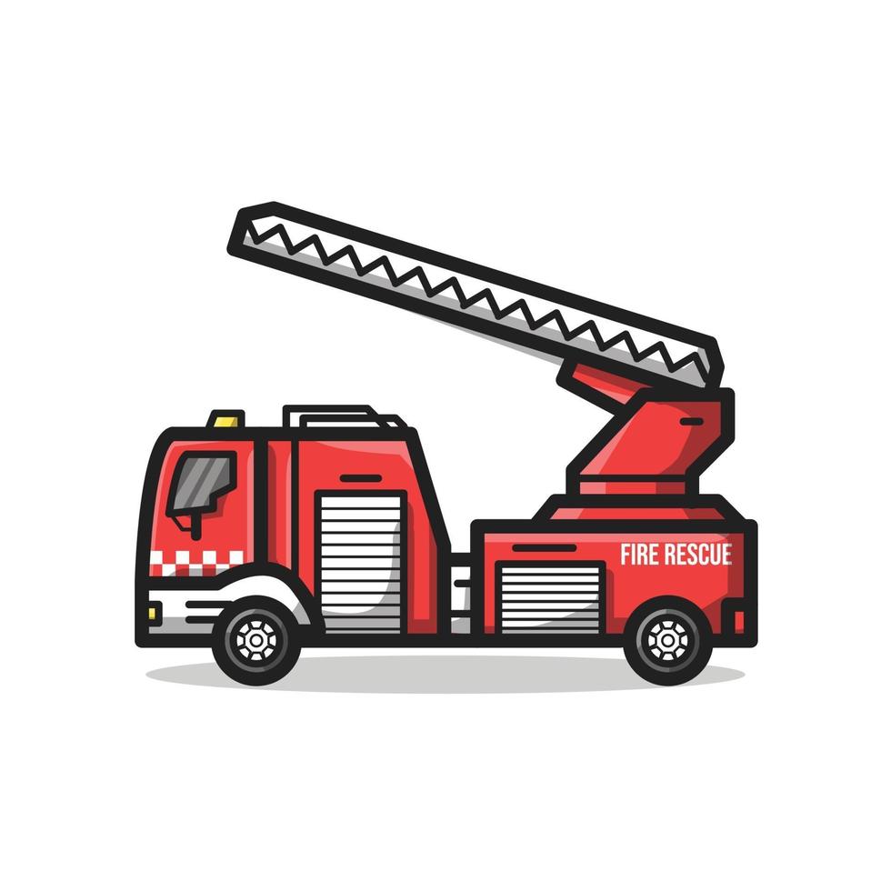brandräddningsverket fordon linje konst tecknad illustration vektor
