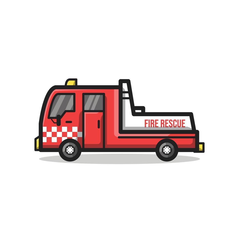 Feuerwehrfahrzeug Strichzeichnung Cartoon Illustration vektor