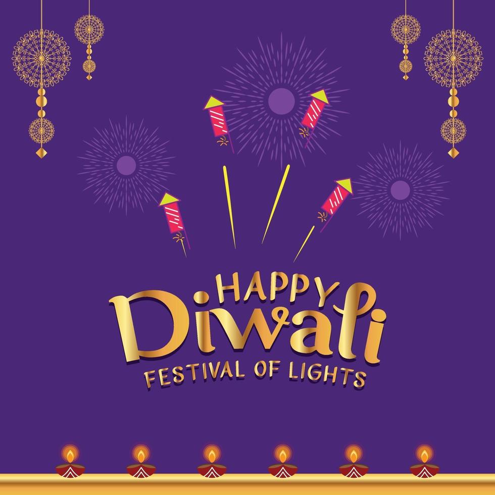 Luxus glücklicher Diwali Festival Grüße Vektor zum kostenlosen Download