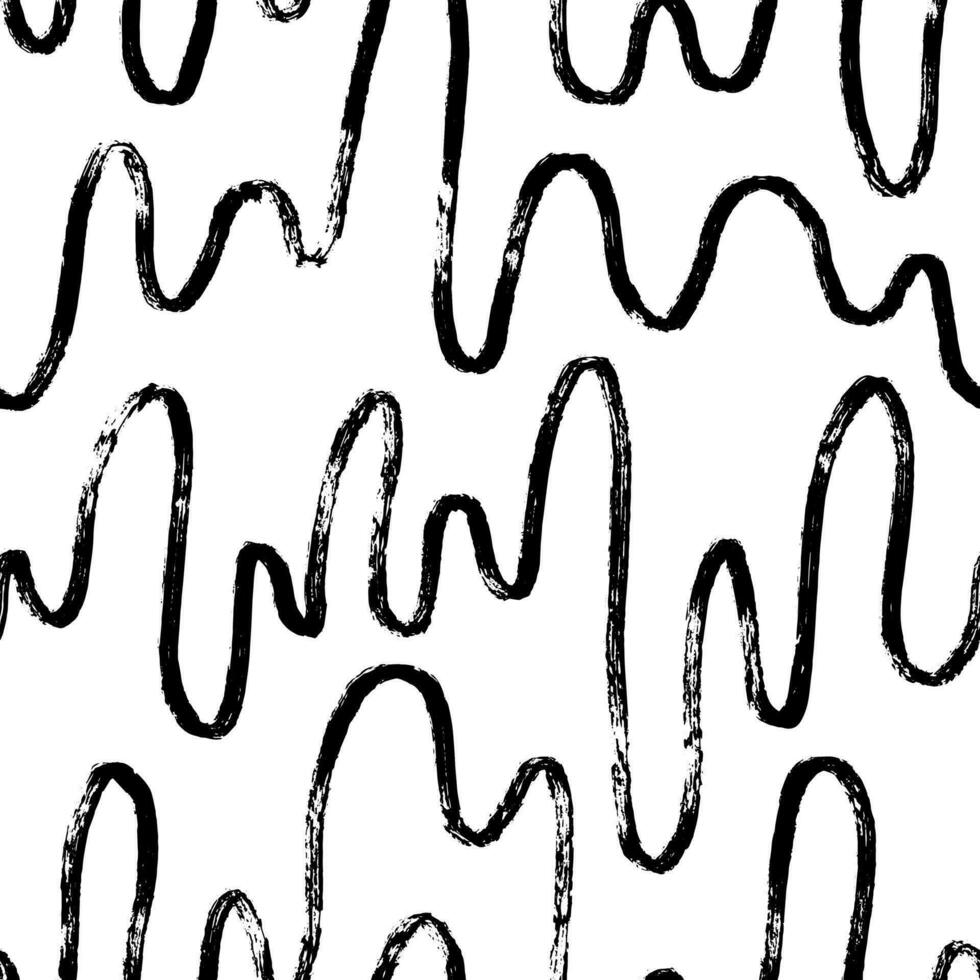 estetisk samtida tryckbar sömlös mönster med abstrakt linje, punkt, form borsta stroke i svart och vit färger. boho bakgrund i minimalistisk stil vektor illustration för tapet tyg