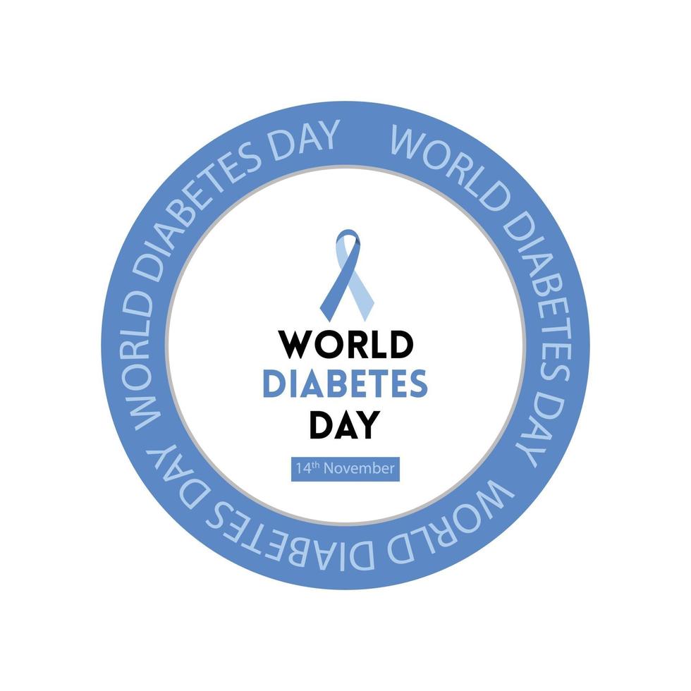 Welt-Diabetes-Tag-Bewusstseins-Abzeichen kostenlose Vector Illustration
