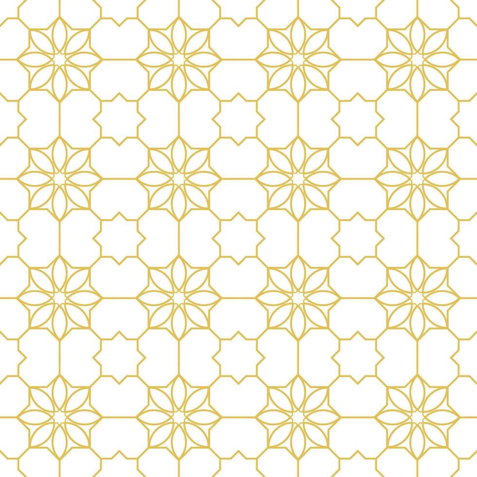 arabicum geometrisk mosaik- tryckbar sömlös mönster med abstrakt marockansk skriva ut i blå och orange färger. ramadan kareem traditionell islamic konst illustration bakgrund vektor