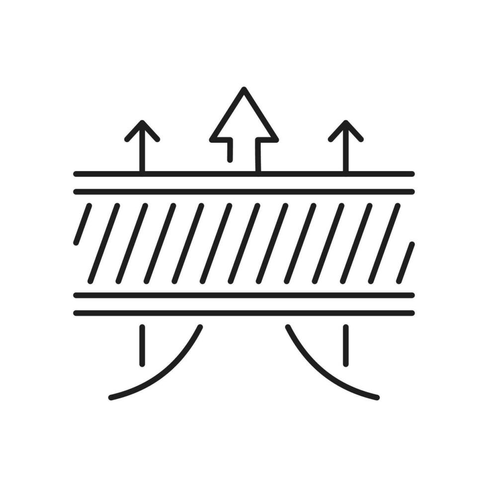 Material Schicht Symbol, Ballaststoff Stoff Niveau Filter vektor