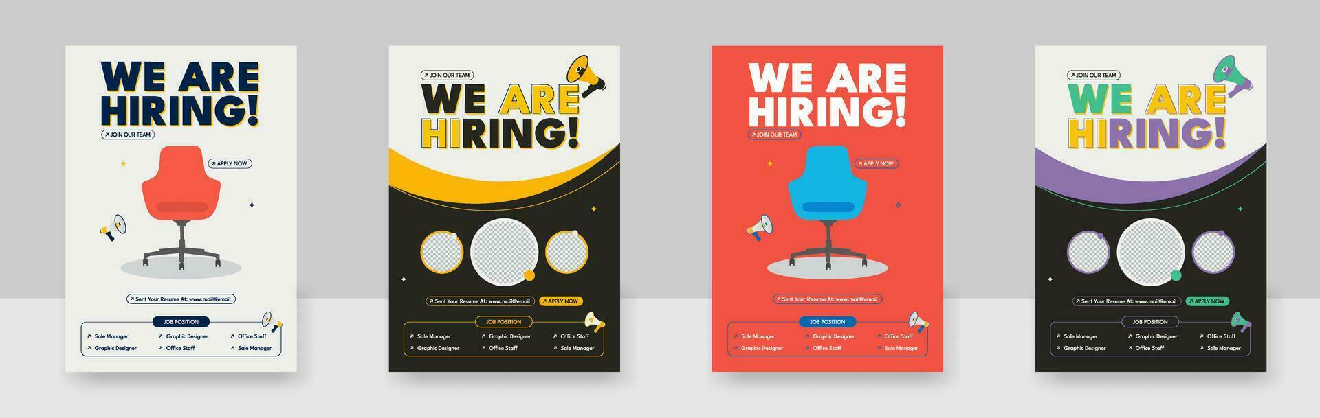vi är anställa jobb annons flygblad, vi är anställa jobb vakans affisch design vektor