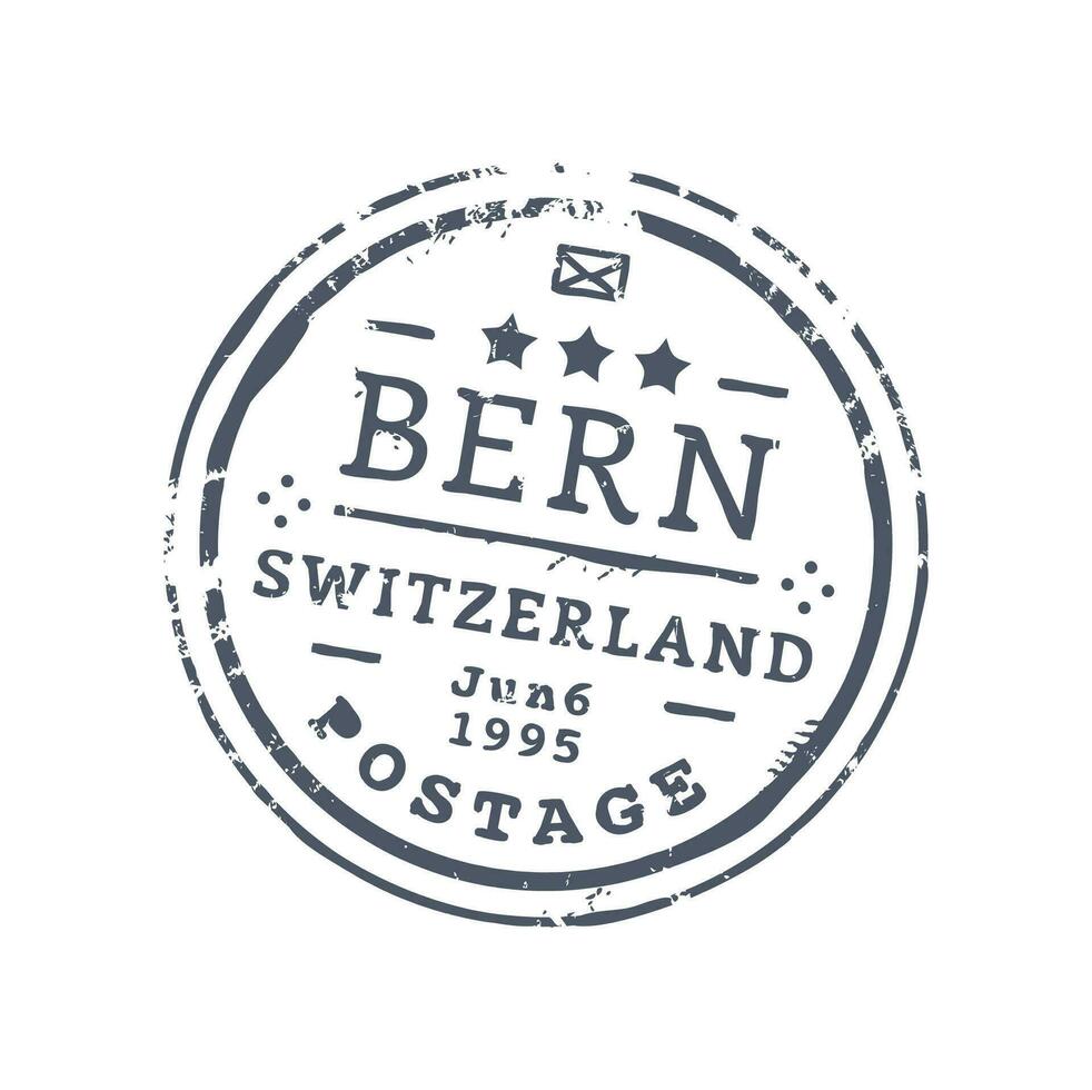 Bern Schweiz Reisepass Reise Flughafen Briefmarke vektor