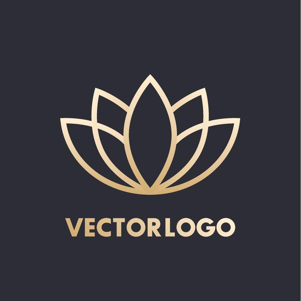 guld lotus vektor logotyp