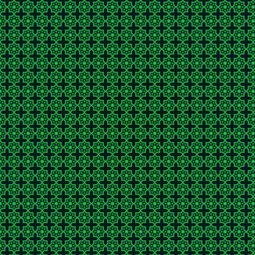 islamic mosaik- mörk grön sömlös mönster vektor