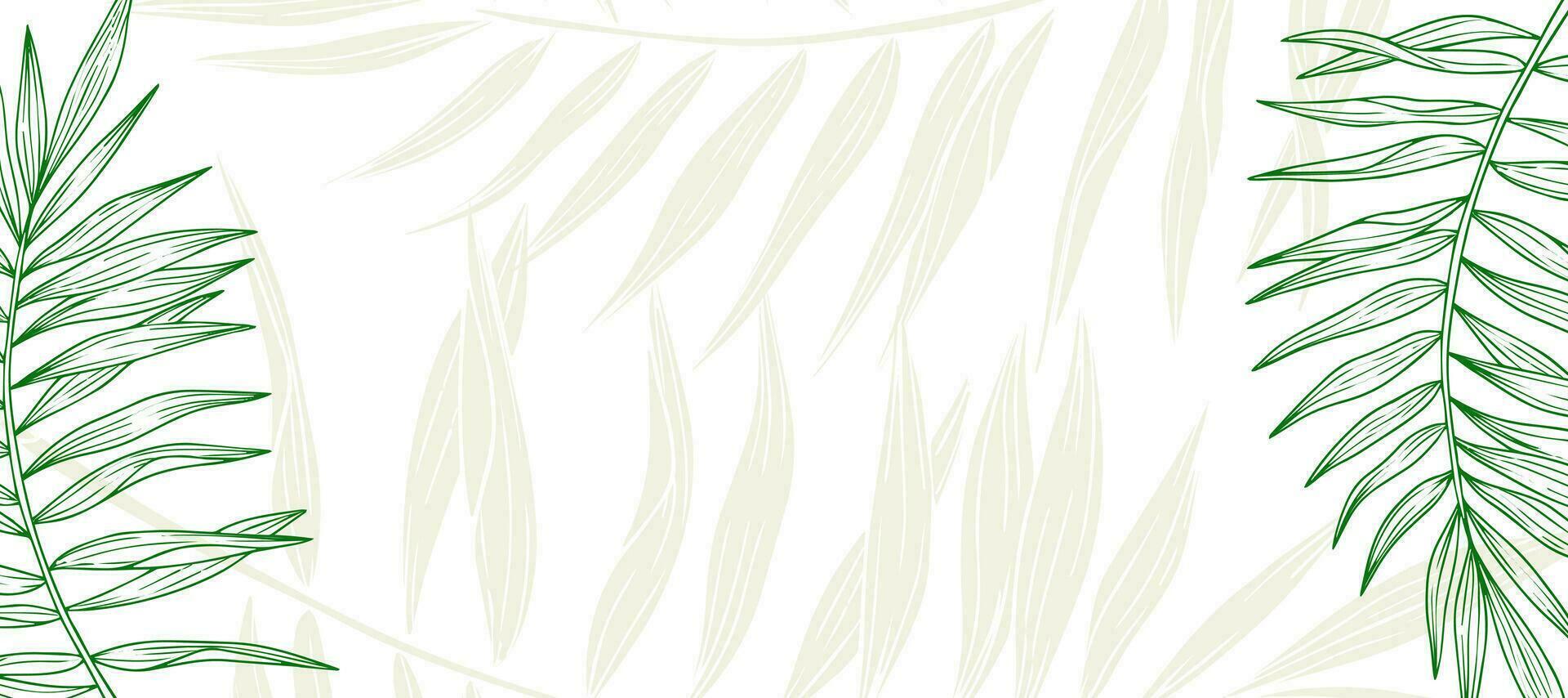 Grün Palme Blatt Gliederung Natur abstrakt Hintergrund Hintergrund vektor