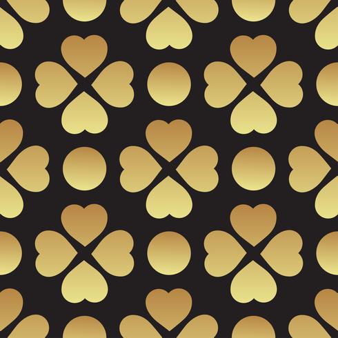 Guld sömlöst mönster med klöverblad, symbolen för St. Patrick Day i Irland vektor
