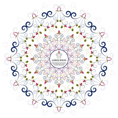 Dekorative Elemente der Blumen-Mandala-Weinlese vektor