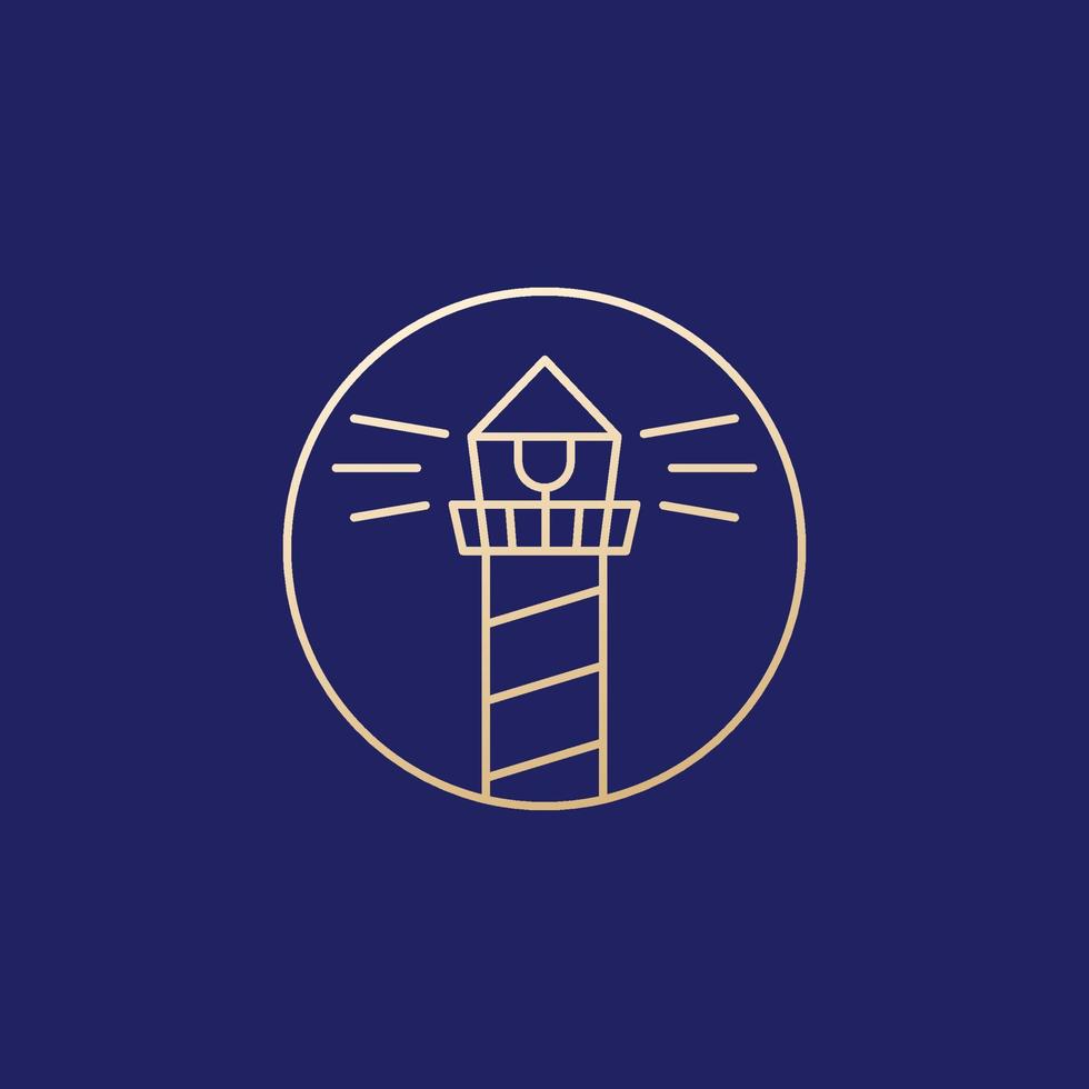 Leuchtturm-Symbol, Linienlogo-Design vektor